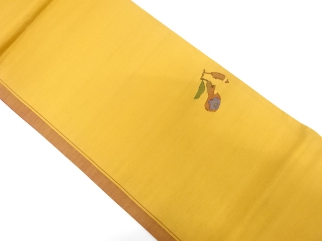 宮階織物製　茄子模様織り出し　袋帯